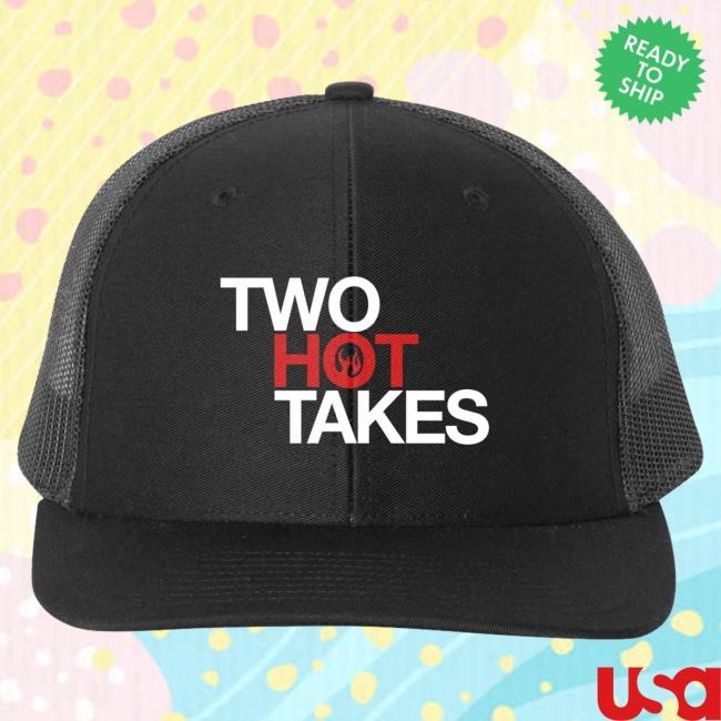 Two Hot Takes Black Trucker Cap Two Hot Takes Official Two Hot Takes Black Trucker Hat Two Hot Takes Official