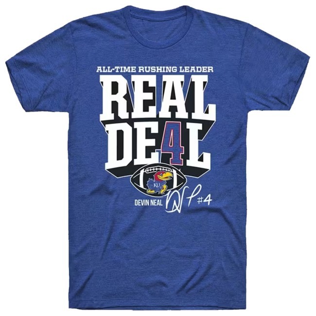 Lance Leipold Wearing All-Time Rushing Leader Real Deal Devin Neal New Tee All-Time Rushing Leader Real Deal Devin Neal New Tee