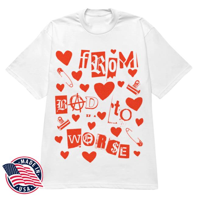 Official Misery Worldwide Bad To Worse Graphic Print White Shirt 2023