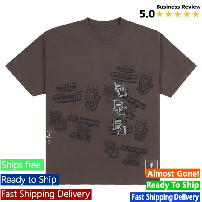 Official Travis Scott Utopia Merch Store CJ X M&N X BOSTON UNIVERSITY SEAL Shirt 2024 Travis Scott Apparel Clothing TravisScott