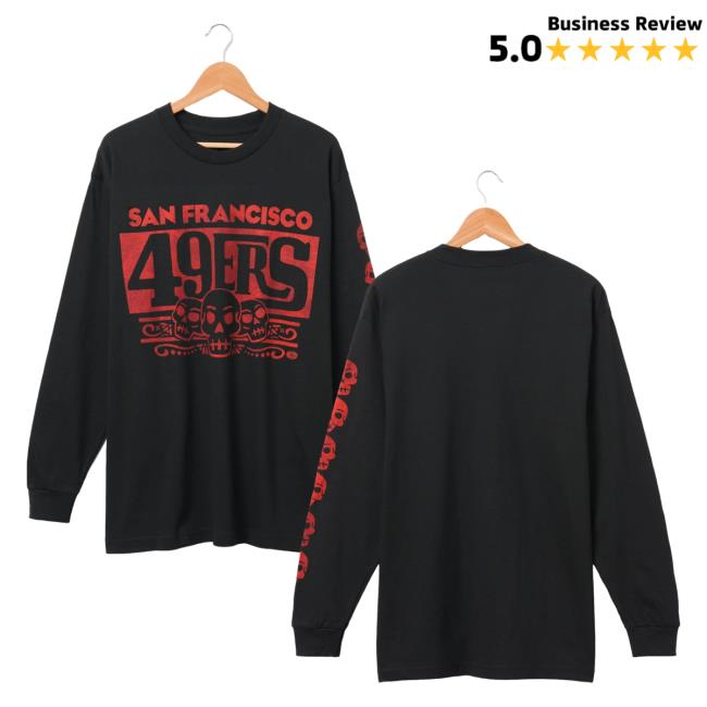 Official Junk Food Apparel Clothing Store Shop Junkfoodclothing San Francisco 49ers with a Dia De Los Muertos Long Sleeve Tee