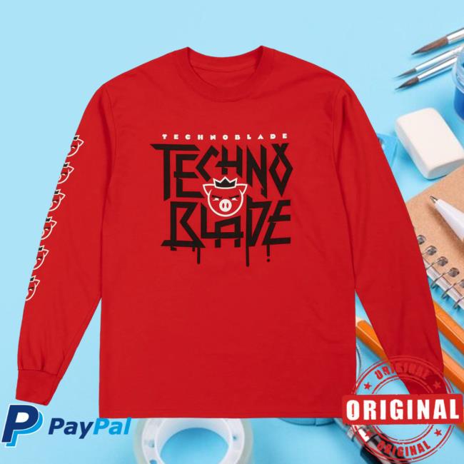 Official Technoblade Merch Store Shop Technoblade Agro Long Sleeve T-Shirt Red