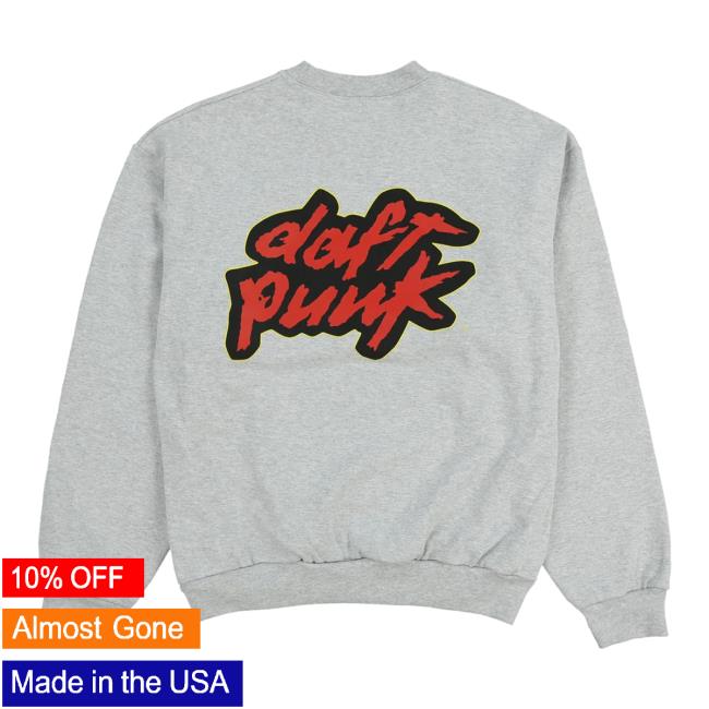 Official Daft Punk Merch Store Classic Daft Punk Logo Grey Crewneck Official Daft Punk Merch Store Classic Daft Punk Logo Grey Crewneck Sweatshirt