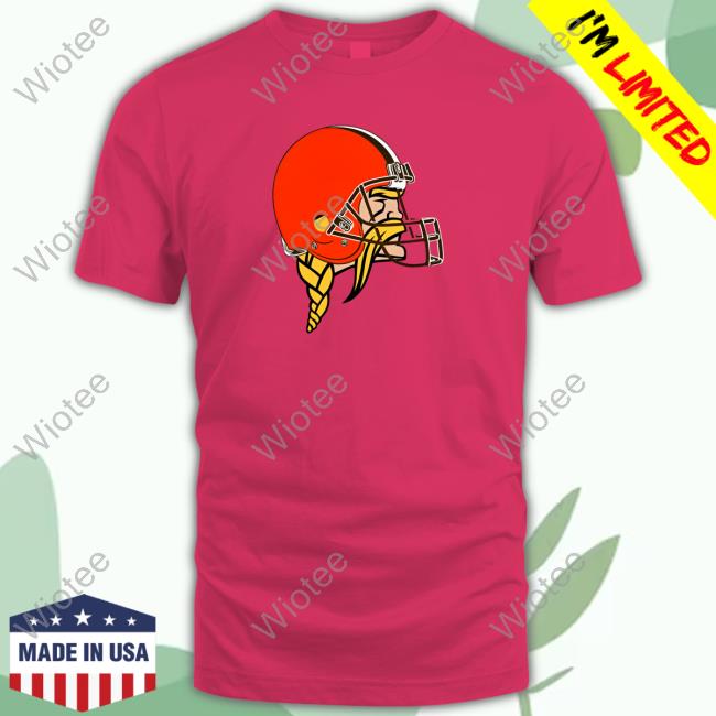 Minnesota Vikings Logo Wearing Cleveland Browns Logo Shirt Official Minnesota Vikings Logo Wearing Cleveland Browns Logo T-Shirt