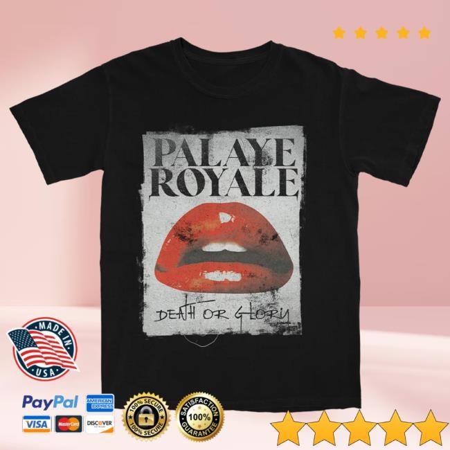 Official Sumerian Records Merch Palaye Royale - 'Lips' Black Attractive Shirt SumerianRecords
