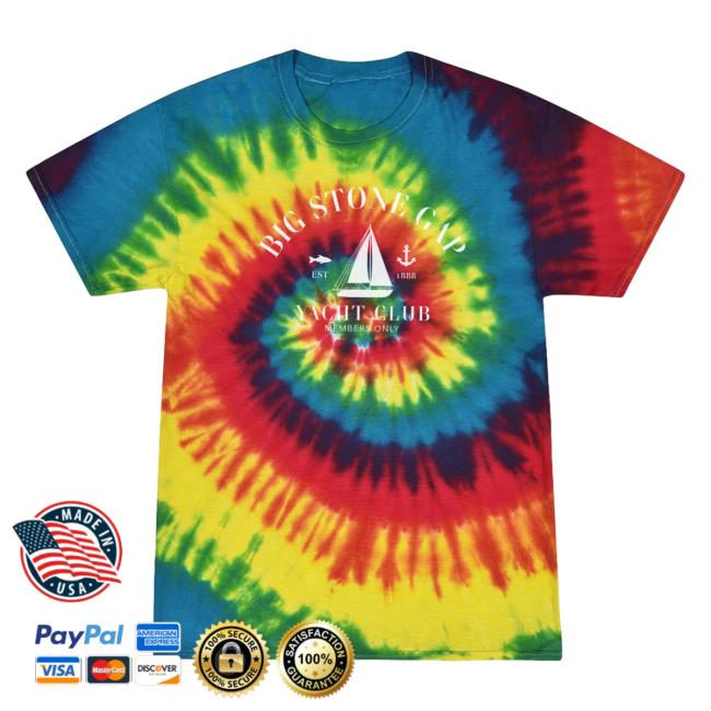 Official Hometown Apparel Clothing Merch Big Stone Gap Virginia Yacht Club Tie-Dye Tshirt 5XL Tie Dye Reactive Rainbow
