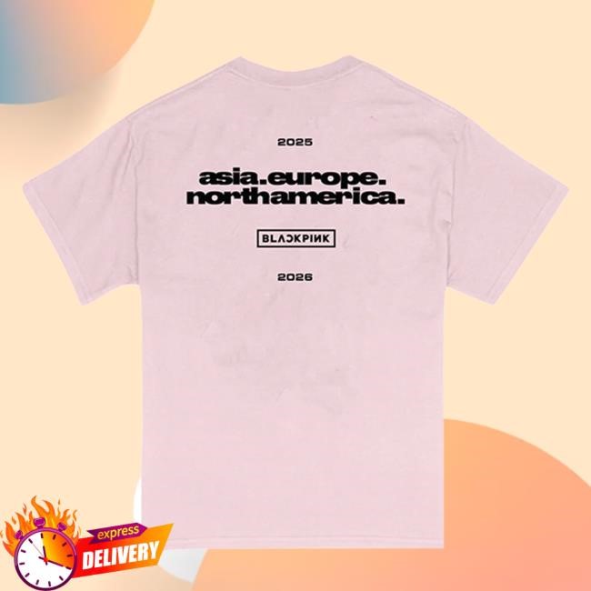 Deadline Tour Merch Blackpink Continent Logo New Shirt Black | Blackpink Official Merch Store