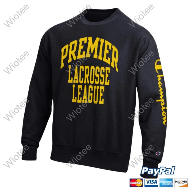 Official Premier Lacrosse League Shop Champion Collegiate League Reverse Weave Crew neck Sweatshirt Black