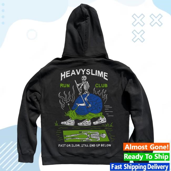 Official Heavy Slime Run Club Hooded Sweatshirt HeavySlime Official Heavy Slime Run Club Pullover Hoodie HeavySlime