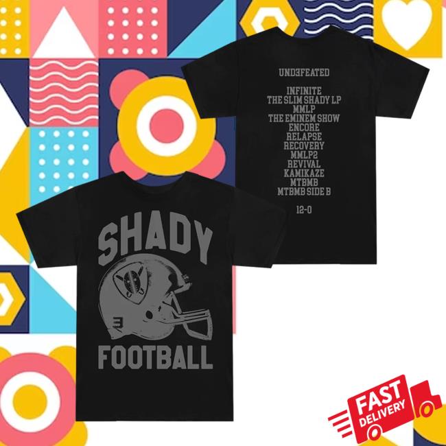 Official Eminem Merch Store Slim Shady Eminem Shady Football Popover Shirt (Black) Eminem Apparel Clothing Shop SlimShady