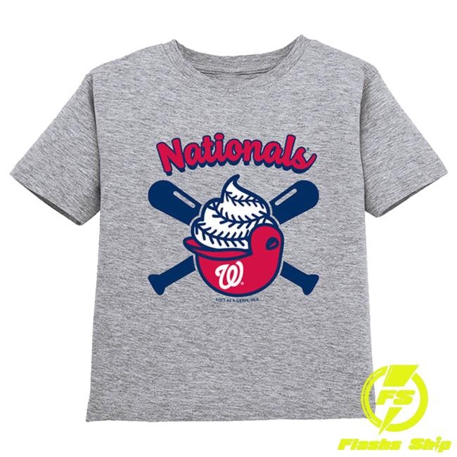 Washington Nationals Toddler Grey Ice Cream Helmet Short Sleeve T Shirt | Rally House Official Merch Store – Buy Official MLB T Shirt Washington Nationals Toddler Grey Ice Cream Helmet Short Sleeve Tshirt | Rally House Official Merch Store – Buy Official MLB T Shirt