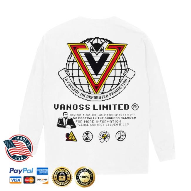 Official Vanoss Shop Merch Hiring Long Sleeve Tee White Hiring Long Sleeve Shirt White