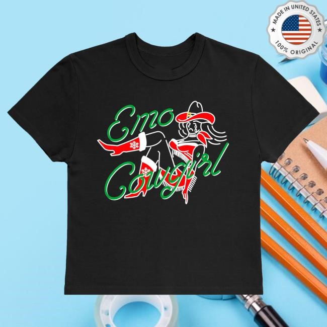 Official Megan Moroney Merch Store Shop Megan Moroney Emo Cowgirl Holiday T-Shirt