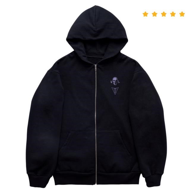 Official Warren Lotas Flying Valkyries Zip Hoodies - Black