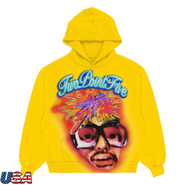 Official Merch Bar Aminé Twopointfive Airbrush Pullover Sweatshirt Yellow Merchbar