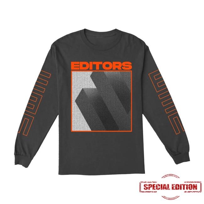 Editors Orange Logo Black L/S Editors Band
