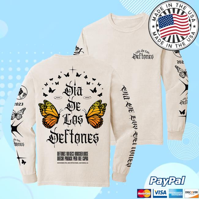 Dia De Los Deftones 2023 Monarch Line Up Ivory Sweatshirt