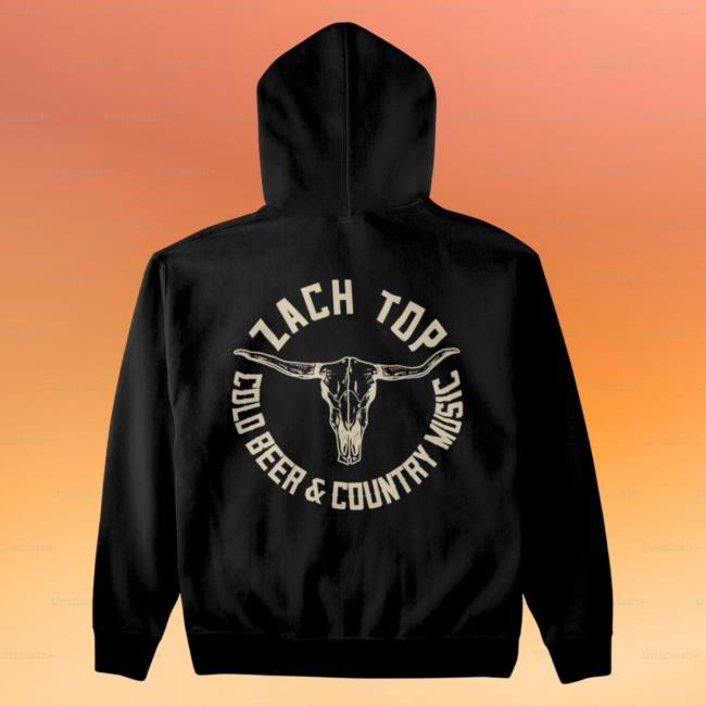 Official Zach Top Merch Store Shop Zach Top Black Skull Logo Hood ZachTop