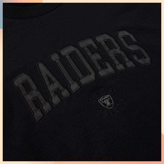 Official Born X Raised Merch Store Born X Raised + Raiders Tonal Collegiate Pullover Sweatshirt: Black BornxRaised