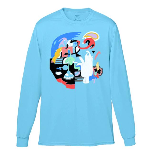Official Mac Miller Faces Blue Long Sleeve Shirts