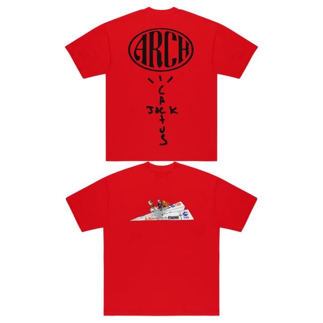 Official Travis Scott Merch Store CJ x ARCH Paper Plane New Shirt (Black) Virgil Abloh Archive™ x Cactus Jack