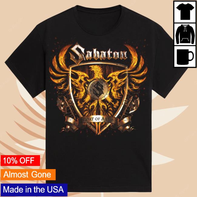 Official Sabaton Merch Store Sabaton Coat Of Arms Top Shirt Sabaton Shop