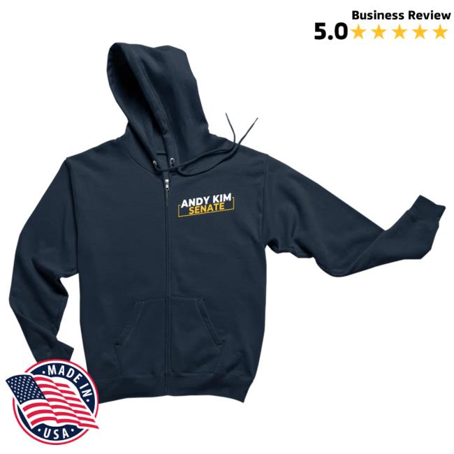 Oficial Andy Kim for Senate Zip Up Crewneck Sweatshirt