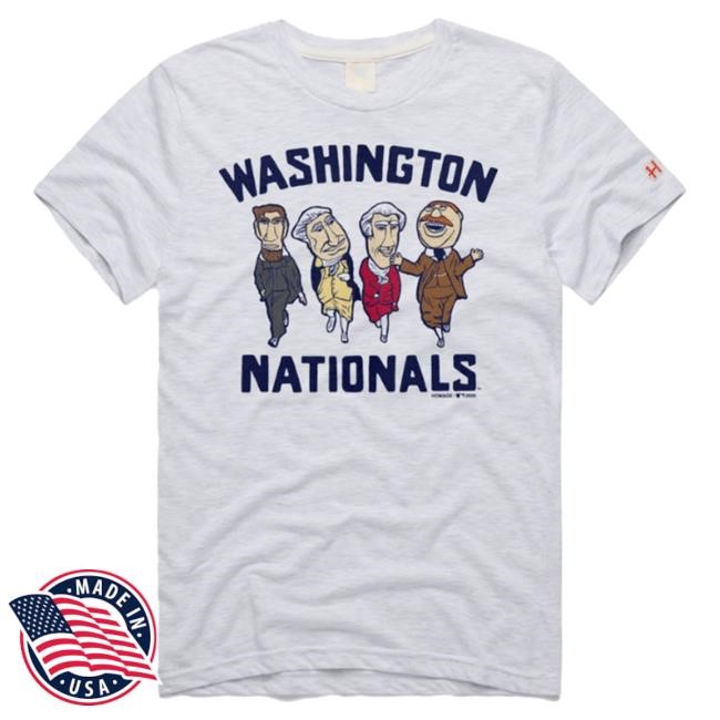Homage Washington Nationals Grey Presidents Race Short Sleeve Fashion Tshirt | Rally House Official Merch Store – Buy Official MLB T Shirt