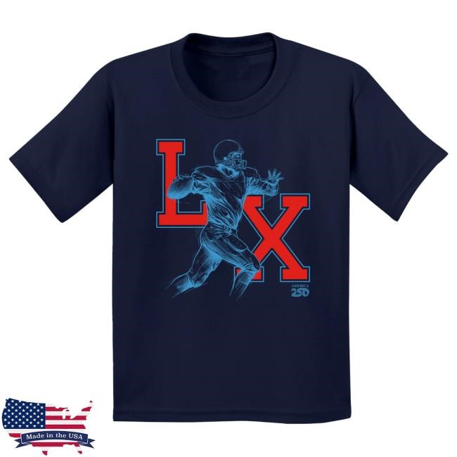 Cool LX Game Day Outline Youth T-Shirt America250 Event Style Graphic America250 LX Game Day Outline Youth T-Shirt Heritage Print