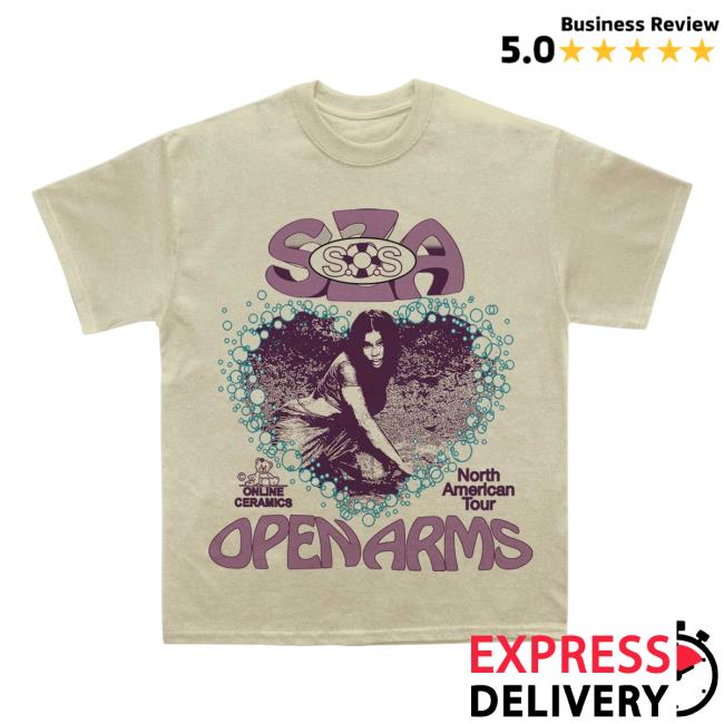 Official Sza Merchandise - Sand Sos Openarms North America Tour T-Shirt