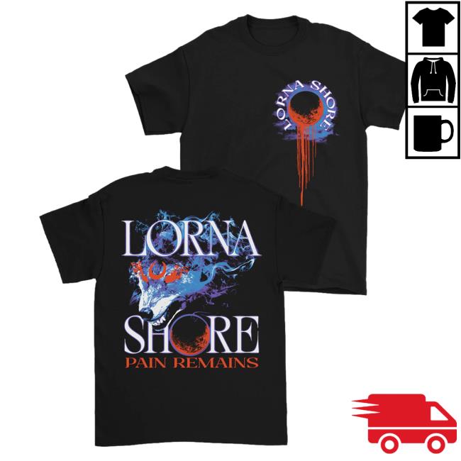 Official Lorna Shore Store Merch Lorna Shore Pain Remains Wolf T Shirt Black LornaShore