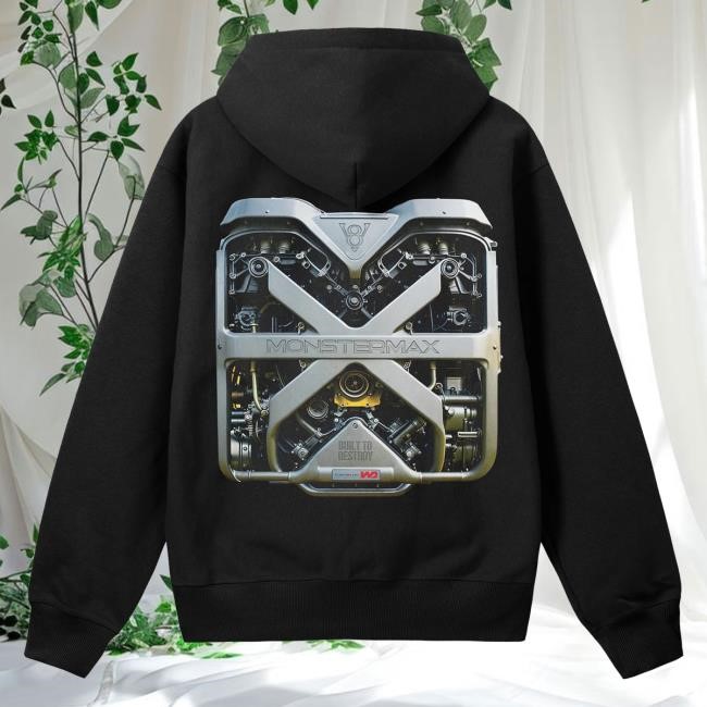 Official Monstermax Merch Store Engine Black Hood Official Monstermax Merch Store Engine Black Popover Hoodie