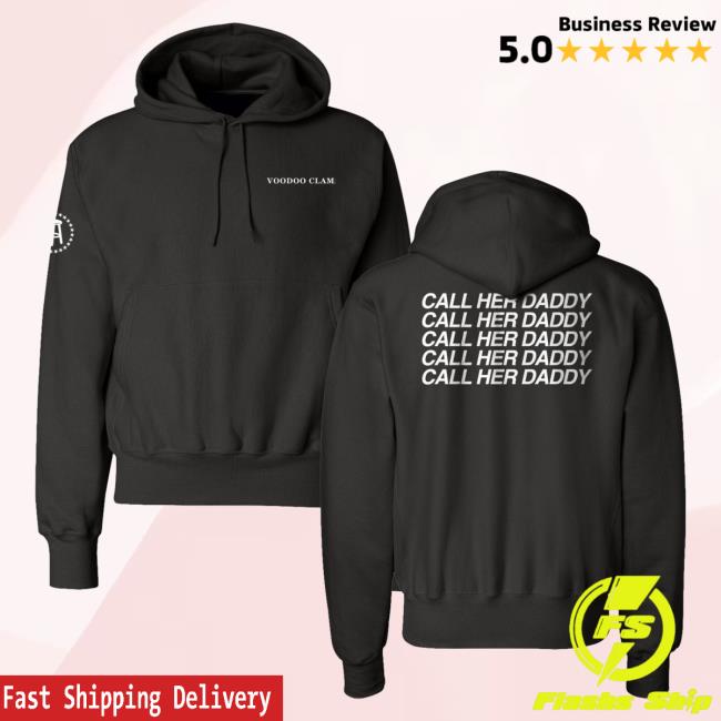 Official Call Her Daddy Apparel Clothing Store Shop CHD Merch Voodoo Clam Black Popover Hoodie CallHerDaddy