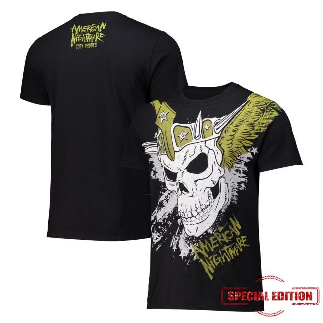 Men's Black Cody Rhodes Crowned Skull Shirt