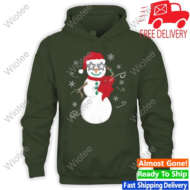 Living Fully Merch Jolly Snowman Sweatshirt In Pine