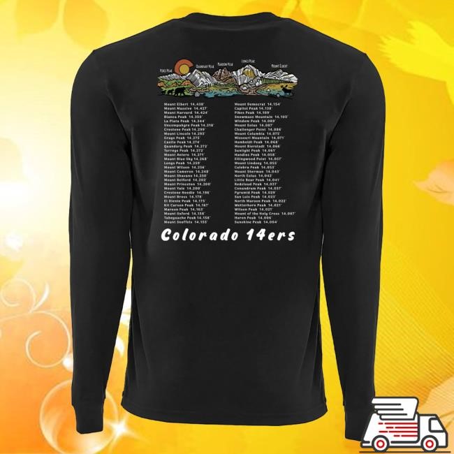 Official Wild Tribute Colorado 14ers Long Sleeve Tee Shirt Official Wild Tribute Merch Shop Colorado 14ers Long Sleeve Tshirt
