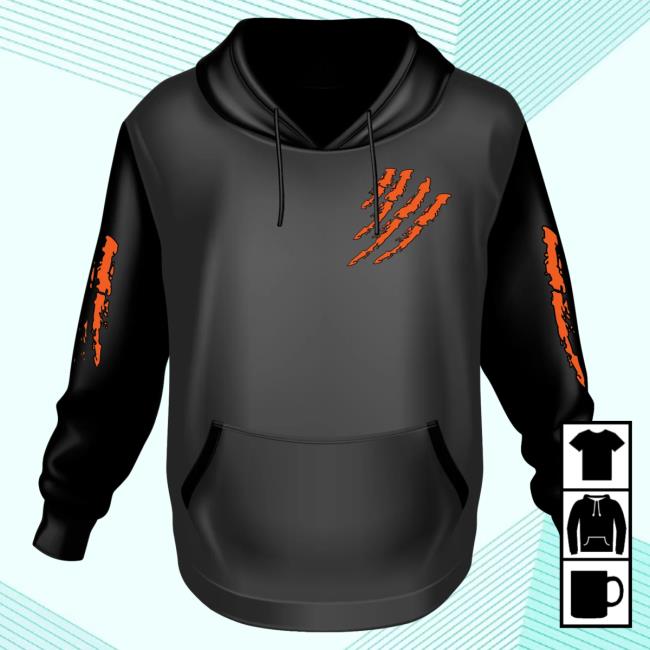 Official 6ix9ine Merch Store Tekashi 6Ix9ine Black Crewneck Tata Claw Orange