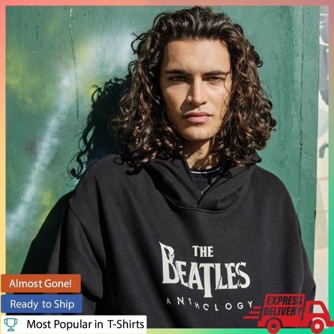 Essential Pullover Anthology Black Logo Hoodie The Beatles