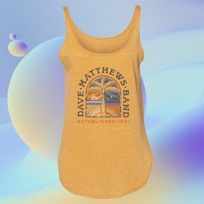 Official Dave Matthews Merch Store Shop Dave Matthews Band Women's Palm Tree Tank Popover Shirt