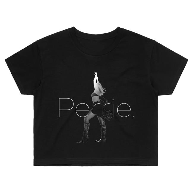 Perrie Official Merch Store Forget About Us Black Crop Retro Shirt - Perrie Clothing Shop Apparel