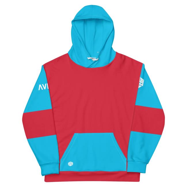Official Avalon7 Zenith Tech Hoodie Unisex Attractive Hoodie - Red And Blue
