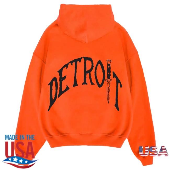 Official Sana Detroit Apparel Sana X Halloween Detroit Blade Hoodie - Orange SanaDetroit