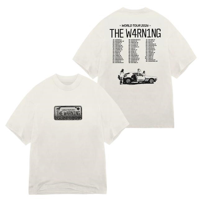 The Warning TW World Tour 2026 T-Shirt | Official Tour Graphic Streetwear Drop The Warning TW World Tour 2026 T-Shirt Minimal