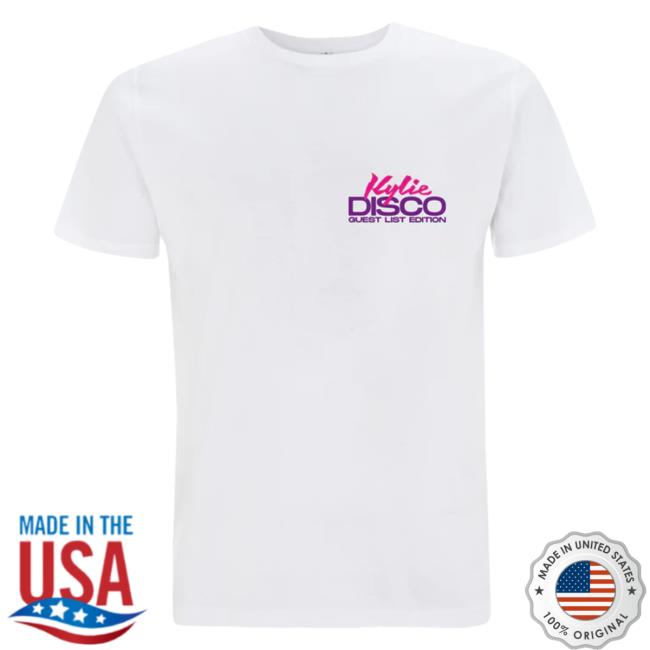 Official Kylie Merch Disco Guestlist Tracklist Shirt