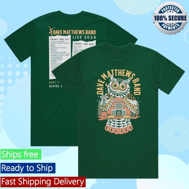 Official Dave Matthews Merch Store Shop Dave Matthews Band East Troy, WI 2024 Setlist T-Shirts