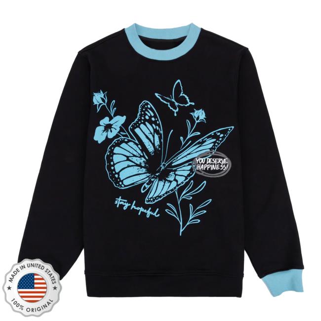 Shop Aimsey Merch Store Stay Hopeful Butterflies Hooded Sweatshirt