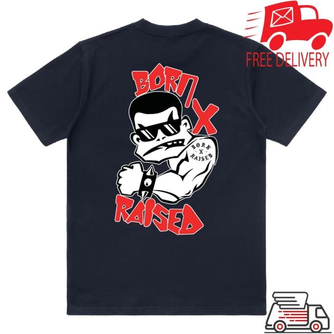 Official Born X Raised Merch Store Shop Badman Shirts: Navy BornxRaised