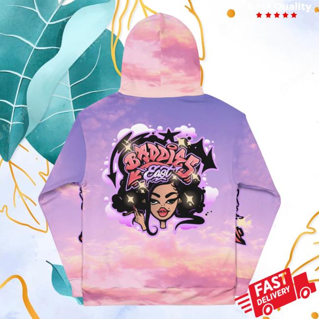 Official Natalie Lashes Merch Baddies East Pink Sky Hoodie Baddies East Sweater