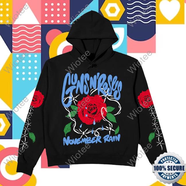 Official Guns N' Roses Clothing Store Shop November Rain Black Hoodie Gnr Merch