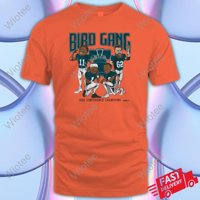 Bird Gang 2022 Conference Champions Caricatures T Shirts Bird Gang Philadelphia Conference Champions Caricatures Crewneck Sweatshirt